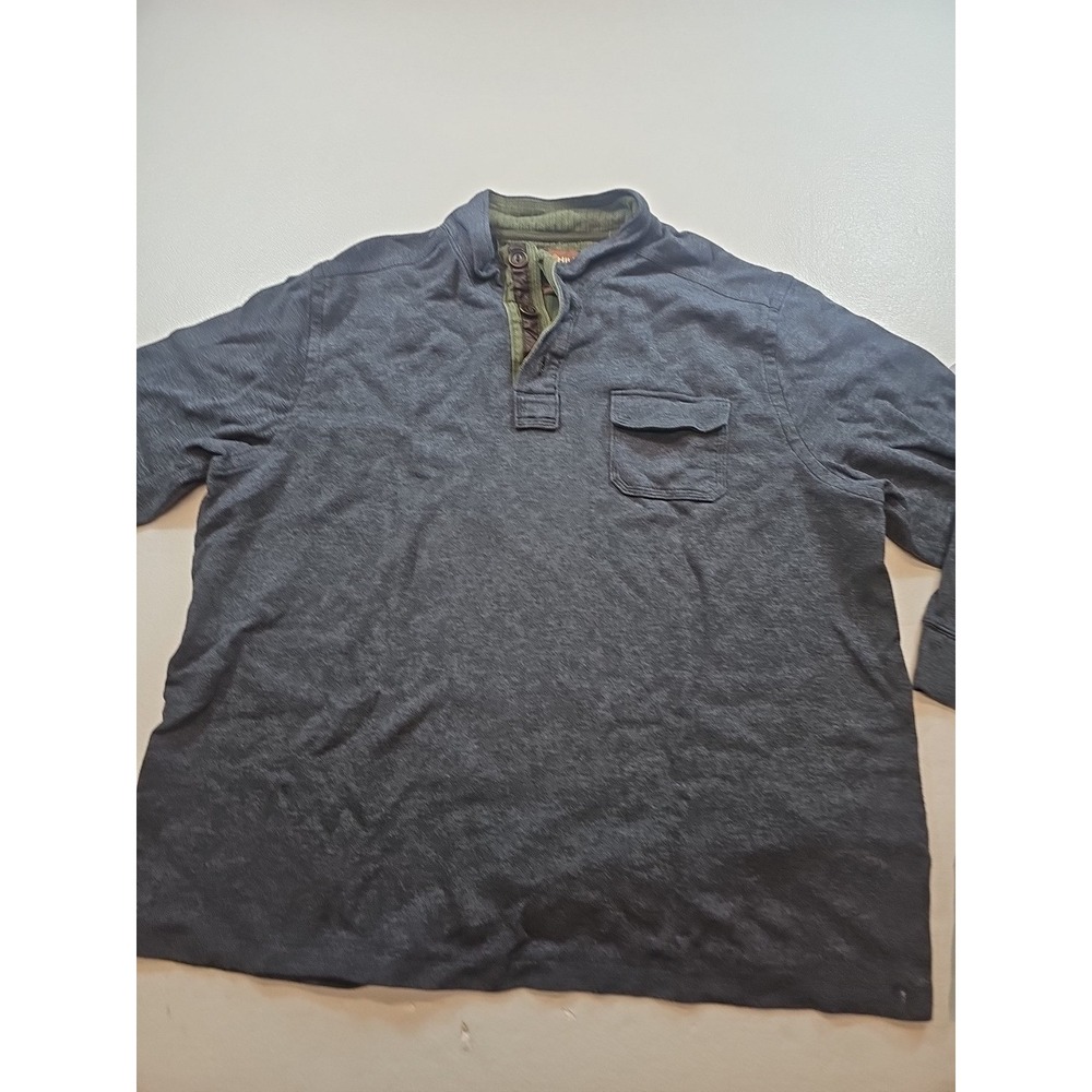 Oak Hill 1/4 Button Sweater Mens 3XL Cotton Gray Long Sleeve Pullover